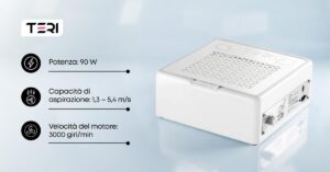 TERI TURBO M Aspiratore Unghie da Tavolo - bianco/silver