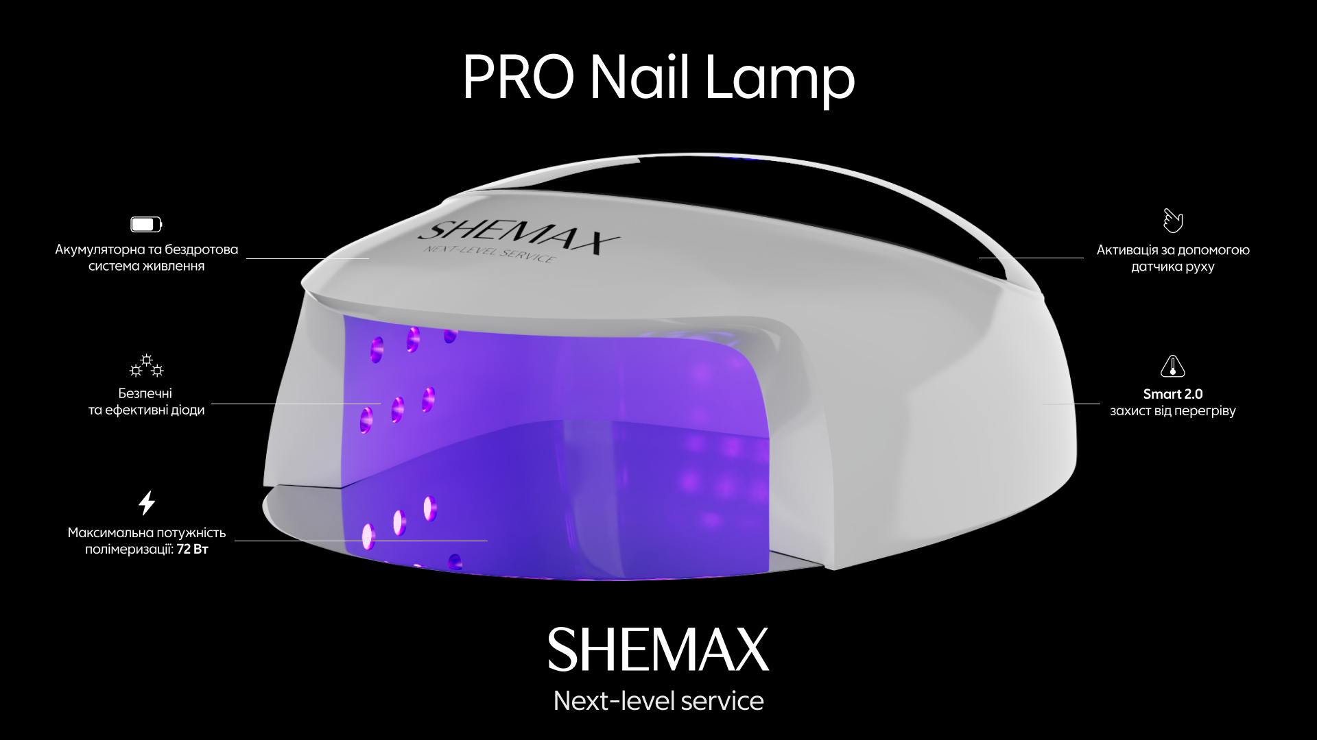 Lampada SHEMAX PRO CORDLESS per unghie UV/LED - 72W