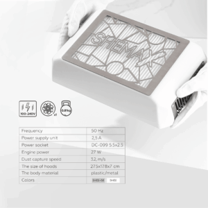 SHEMAX Style XS kompakt Tisch Staubabsaugung für Maniküre, grau - immagine 13