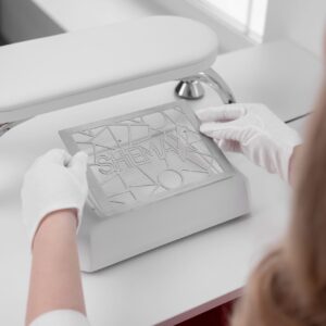 SHEMAX Style XS kompakt Tischstaubsauger für Nägel, weiß - immagine 8
