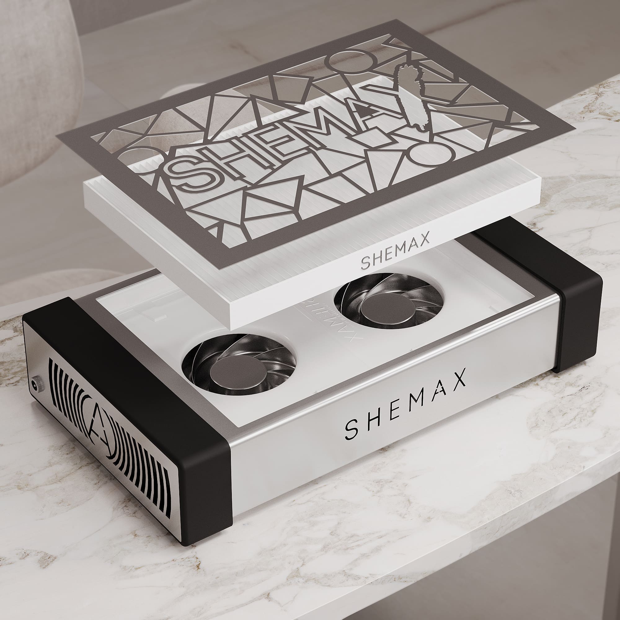 SHEMAX Staubabsaugung Style PRO 3 für Nägel, Schwarz (Klassisches Design) - immagine 3